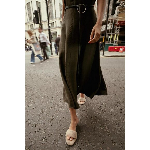 ZARA FAUX FUR HEELED SANDALS - Picture 2 of 7